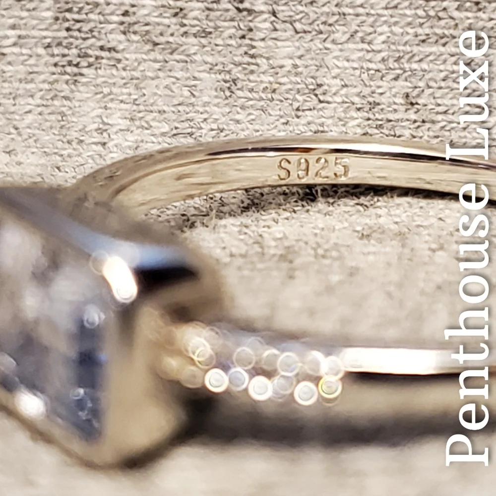 SOLID 925 Sterling Silver Blue Topaz Ring - Picture 4 of 5